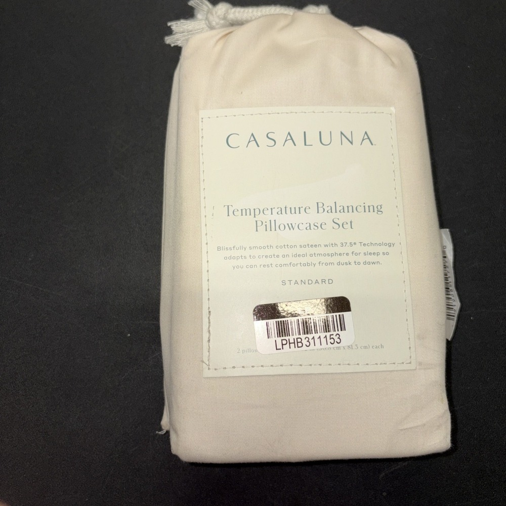 Casaluna Standard Size 300 TC Temperature Balancing Pillowcase Set - Natural